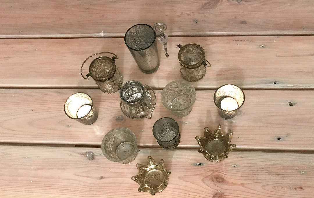 tealighty mercury glass, migoczące świeczniki