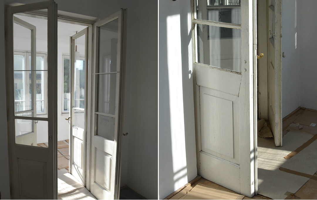 renowacja drzwi na werandę drzwi drewniane podwójne