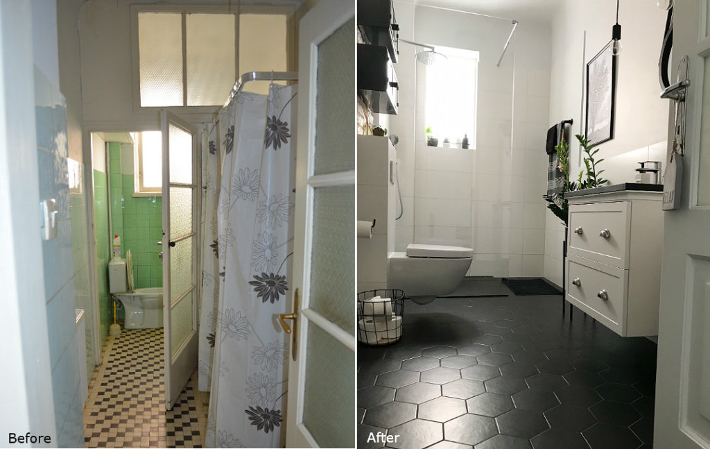 metamorfoza łazienki demolka remont extreme makeover bathroom renovation before and after before&after b&a